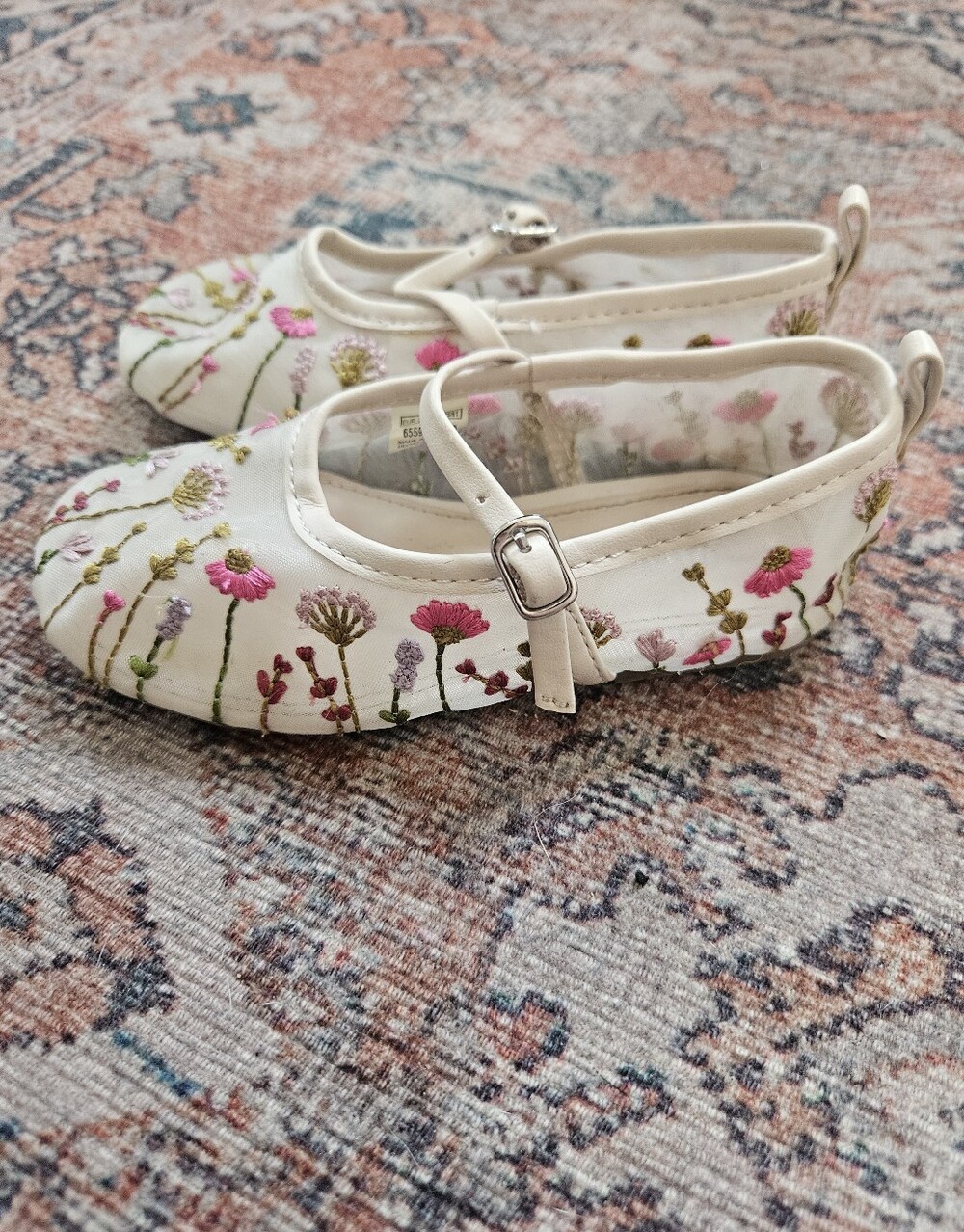 Zara Mesh Floral Ballet Flats - Picture 2 of 5
